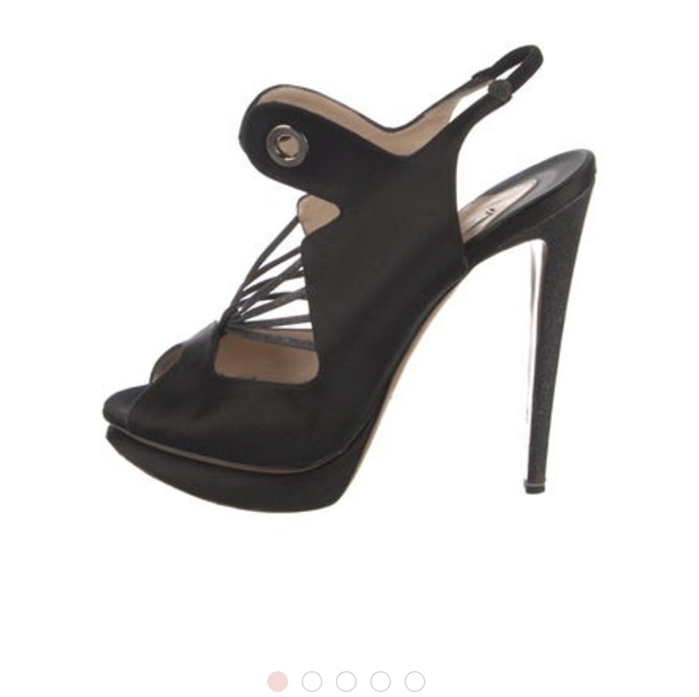 Nicholas Kirkwood Black Lace Up Stilletto Heels Sandals Size 40 9